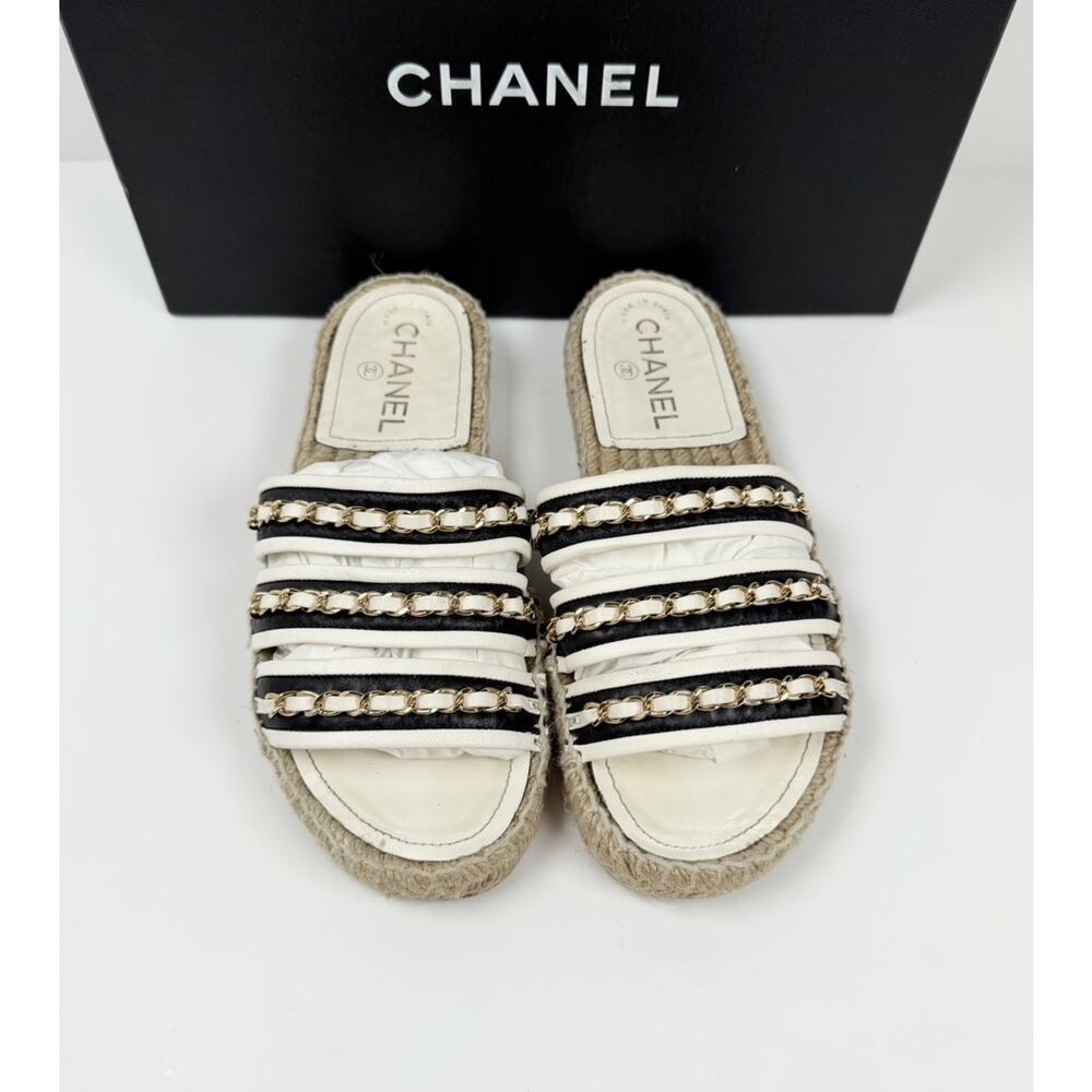 Size 36EU/6W - Chanel Chain Link Leather Espadrilles - Picture 3 of 11